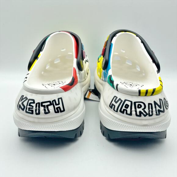 Crocs Unisex Keith Haring Mega Crush Clogs M6 W8 EU 38-39 White Black NWT - Picture 10 of 14